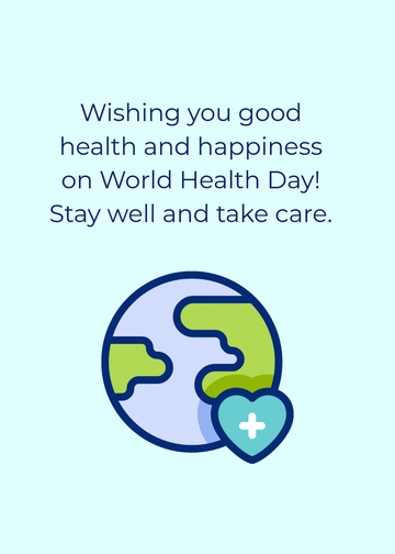 World Health Day Wishes Template - Edit Online & Download