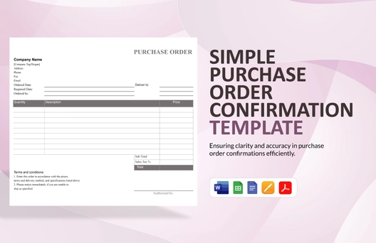 Simple Purchase Order Confirmation Template