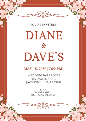 Wedding Reception Invitation Template in English - Edit Online & Download