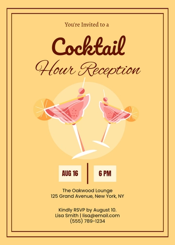 Cocktail Hour Reception Invitation Template - Edit Online & Download