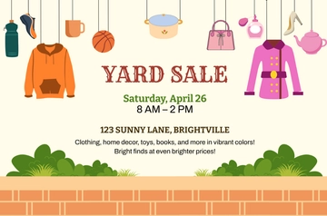 Pink And Orange Yard Sale Template - Edit Online & Download