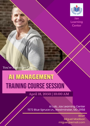 Purple Training Course Invitation Template - Edit Online & Download