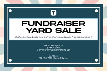 Fundraiser Yard Sale Sign Template - Download | Template.net