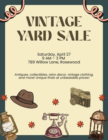 Vintage Yard Sale Flyer Template - Download | Template.net