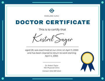 Return to Work Doctor Certificate Template - Edit Online & Download