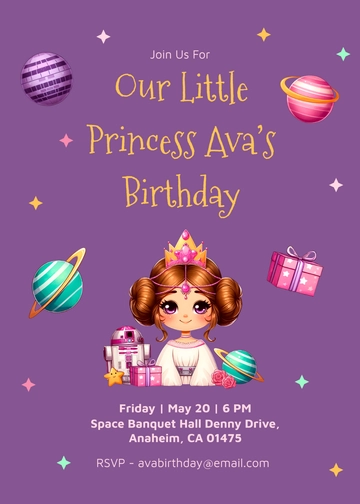 Princess Leia Star Wars Invitation Template - Edit Online & Download