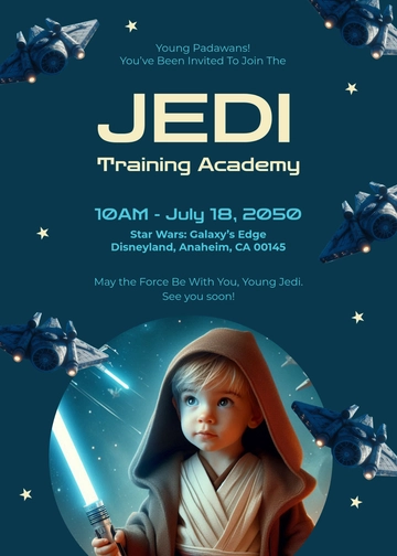 Star Wars Little Jedi Invitation Template - Edit Online & Download