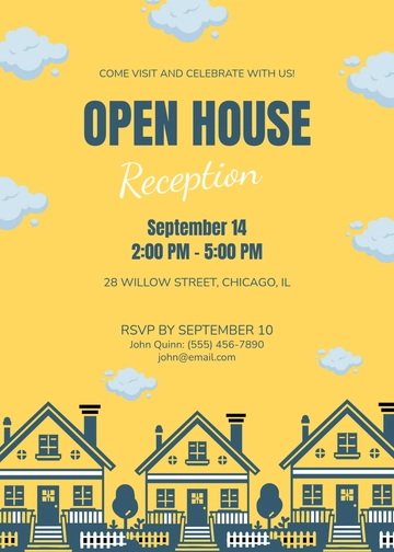 Open House Reception Invitation Template - Edit Online & Download