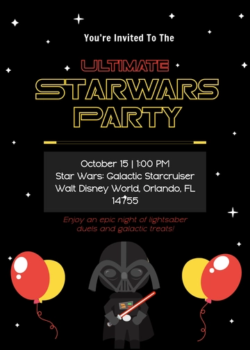 Star Wars Invitation with Balloons Template - Edit Online & Download