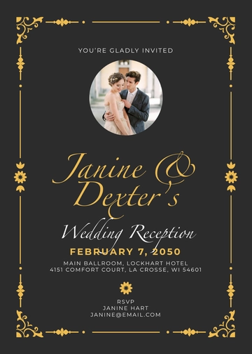 Luxury Wedding Reception Invitation Template - Edit Online & Download