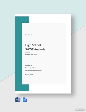 High School Swot Analysis Template