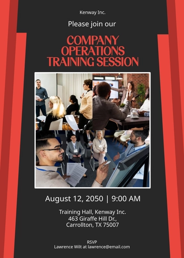 Company Training Invitation Template - Edit Online & Download