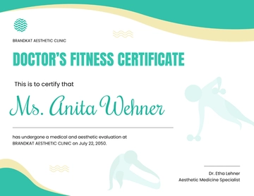 Aesthetic Doctor's Fitness Certificate Template - Edit Online & Download