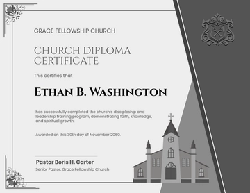 Gray Church Diploma Certificate Design Template - Edit Online & Download