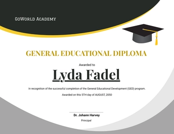 Professional GED Diploma Certificate Template - Edit Online & Download