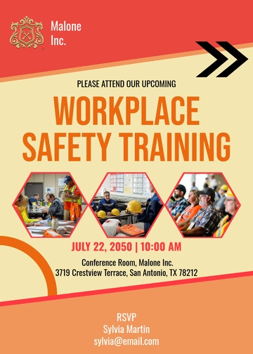 Workplace Safety Training Invitation Template - Edit Online & Download