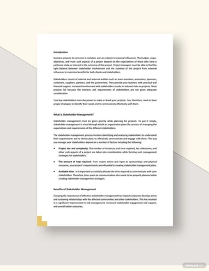 Stakeholder Management White Paper Template