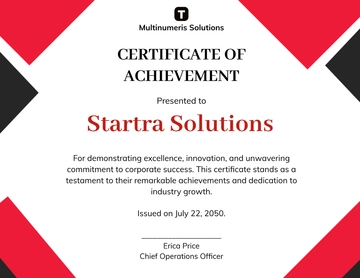 Black and Red Corporate Certificate Template - Edit Online & Download