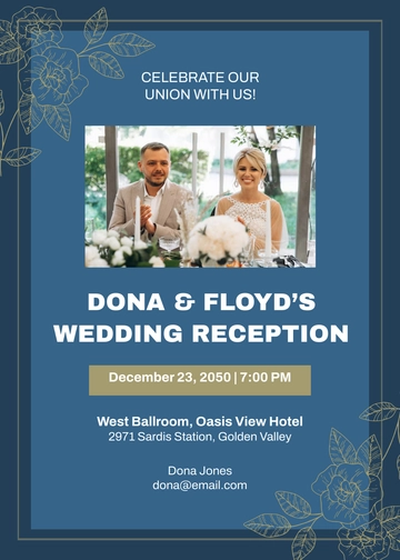Professional Bridal Wedding Reception Invitation Template - Edit Online & Download