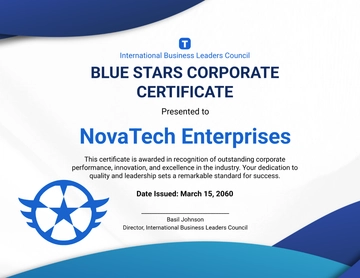 Blue Stars Corporate Certificate Template - Edit Online & Download