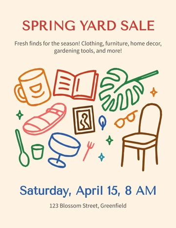 Spring Yard Sale Flyer Template - Edit Online & Download