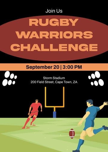 Creative Rugby Tournament Invitation Template - Edit Online & Download