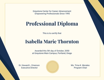Free Editable Official Diploma Certificate Template to Edit Online