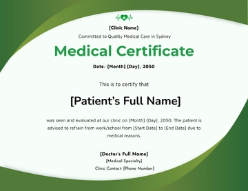 Blank Sydney Doctor Certificate Template - Edit Online & Download
