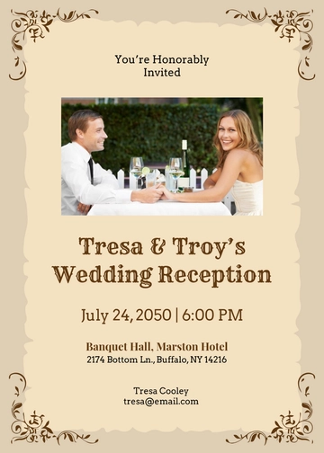 Vintage Wedding Reception Invitation Template - Edit Online & Download