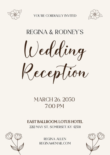 Minimalist Wedding Reception Invitation Design Template - Edit Online & Download