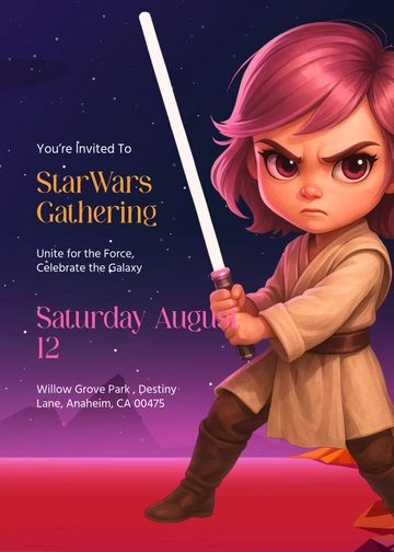 Star Wars Invitation for Girls Template - Edit Online & Download