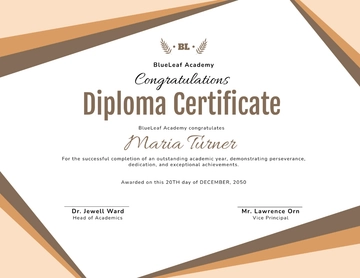 Brown Congratulations Diploma Certificate Template - Edit Online & Download
