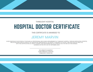 Professional Hospital Doctor Certificate Template - Edit Online & Download