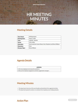 Basic HR Meeting Minutes Template
