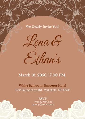 Boho Wreath Wedding Reception Invitation Template - Edit Online & Download