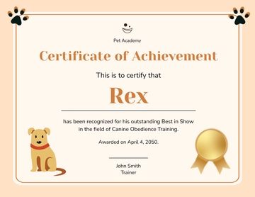 Stuffed Dog Certificate Template - Edit Online & Download