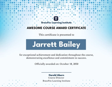 Awesome Course Award Certificate Design Template - Edit Online & Download