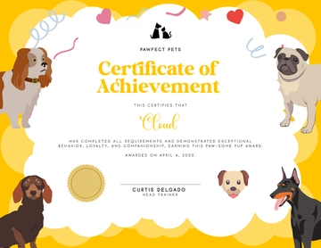 DIY Pet Dog Certificate Template - Edit Online & Download