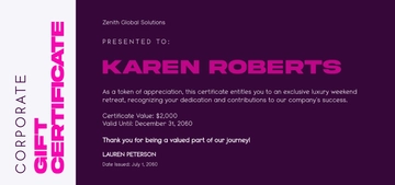 Unique Corporate Gift Certificate Design Template - Edit Online & Download