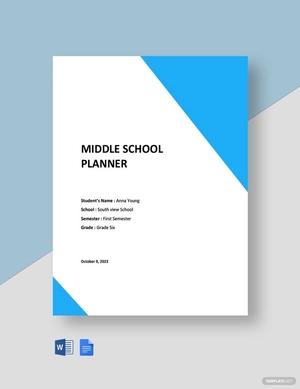 Middle School Planner Template