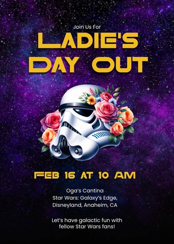 Simple Floral Star Wars Invitation Template - Edit Online & Download