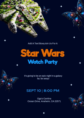 Star Wars Invitation with Butterfly Design Template - Edit Online & Download