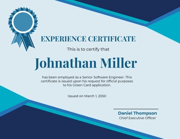 Experience Certificate Template for Green Card - Edit Online & Download