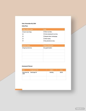 Primary School Planner Template