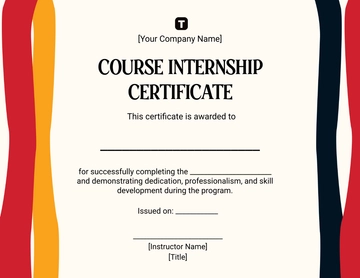 Blank Course Internship Certificate Template - Edit Online & Download
