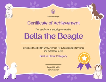 Creative Dog Show Certificate Template - Edit Online & Download