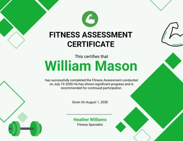 Fitness Assessment Certificate Template - Edit Online & Download
