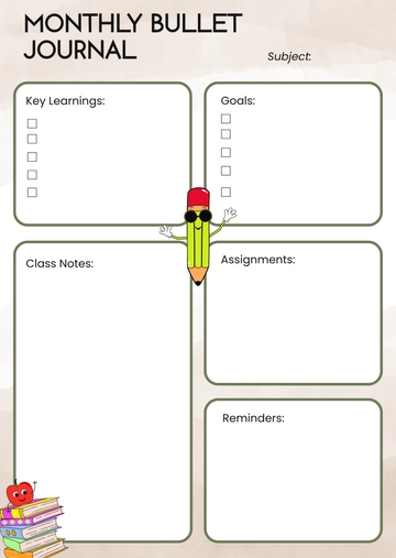 Student Bullet Journal Template - Edit Online & Download