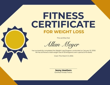 Weight Loss Fitness Certificate Template - Edit Online & Download