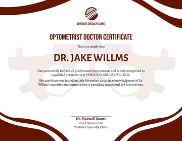 Optometrist Doctor Certificate Template - Edit Online & Download